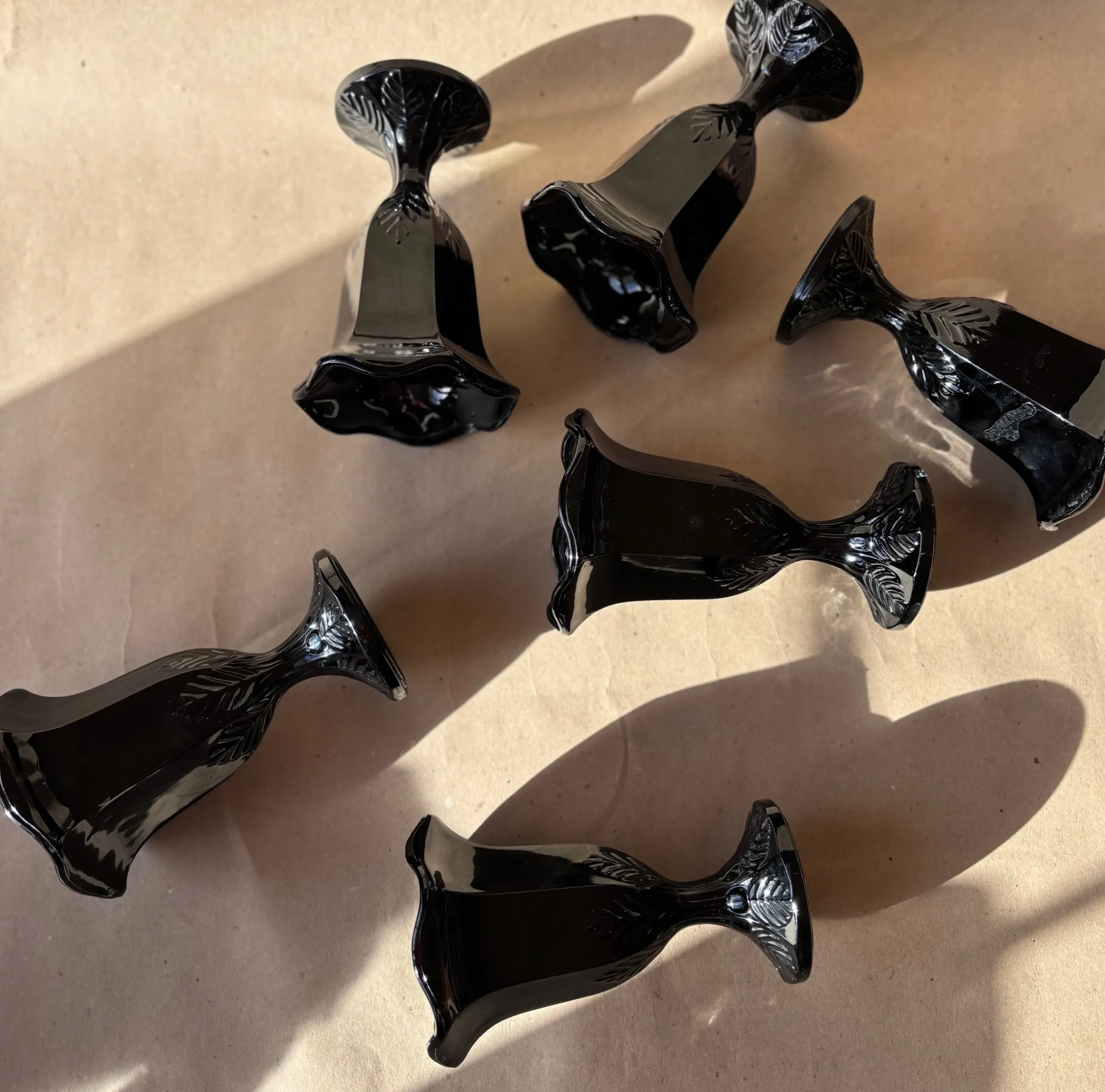 Zestaw 6 pucharków Fidenza, Włochy, lata 60./70. Halitowe